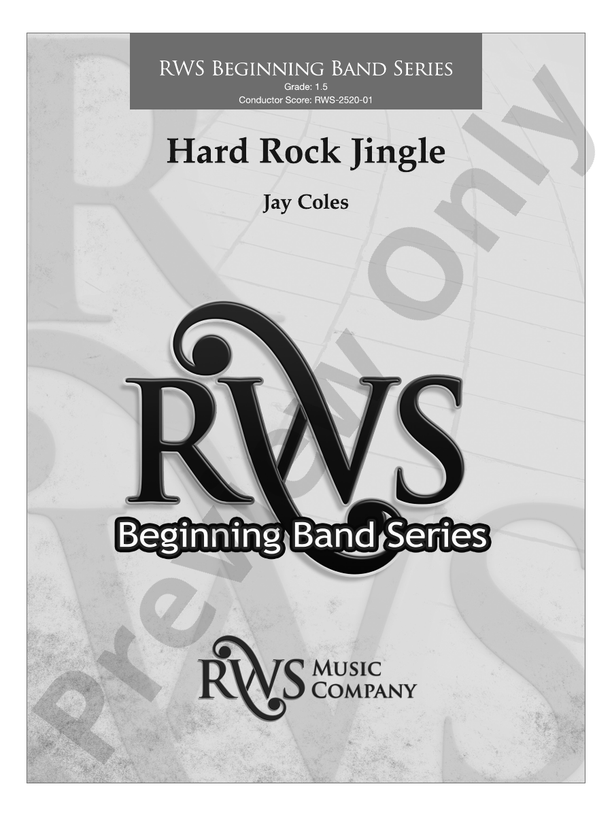 Hard Rock Jingle - Concert Band Conductor Score & Parts(Digital Download)
