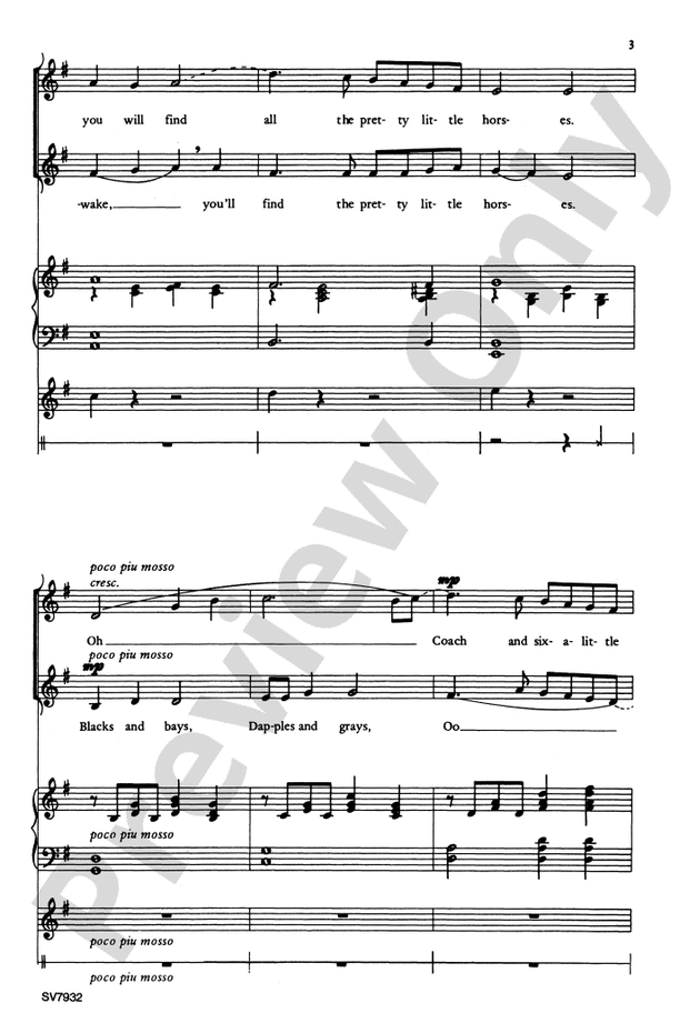 All the Pretty Little Horses - Ruth Artman - 2-Part Choral Octavo (Digital Download)