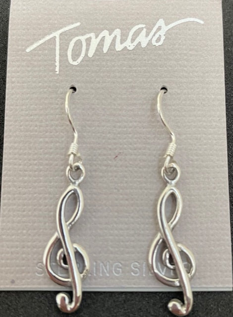 Sterling Silver Treble Clef Earings.