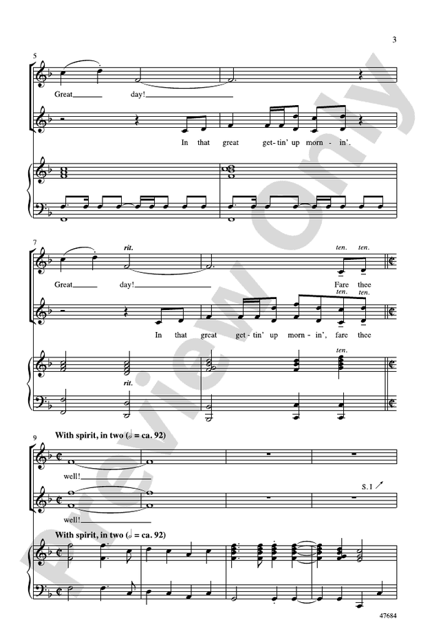 Great, Gettin' Up Day! – SSA Choral Octavo (Digital Download)