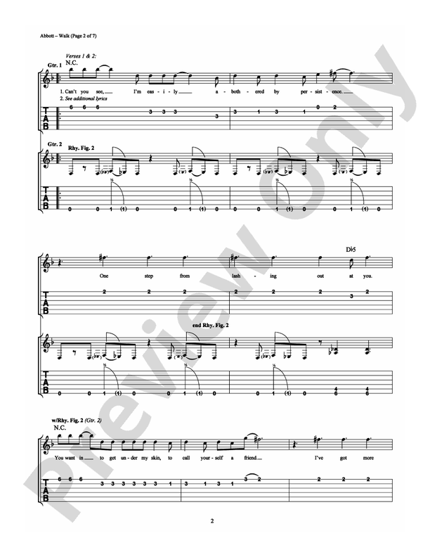 Walk - Easy Guitar (Digital Download)