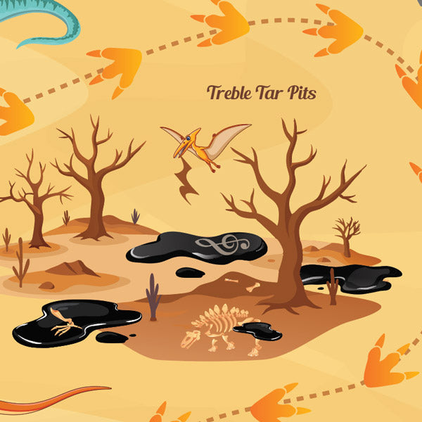 Jurassic Journey A3 Music Practice Chart by Musically Gifted