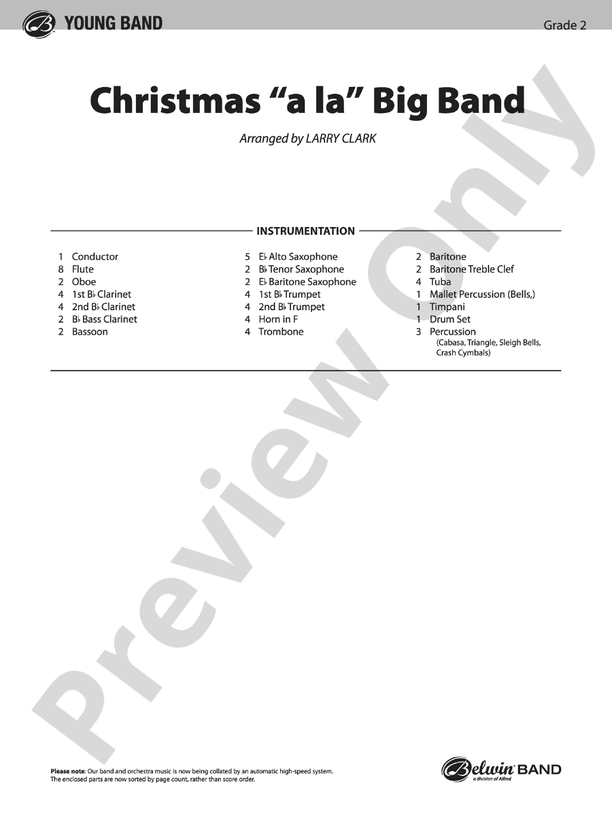 Christmas a la Big Band - Concert Band Conductor Score & Parts (Digital Download)