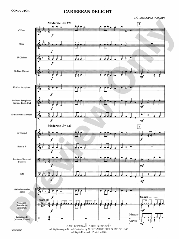 Caribbean Delight - Concert Band Conductor Score & Parts (Digital Download)