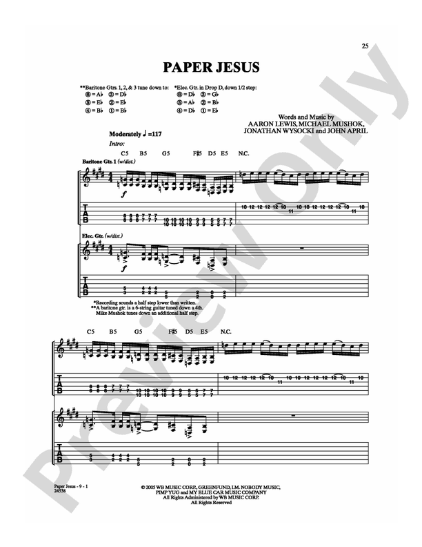 Paper Jesus - Guitar TAB (Digital Download)