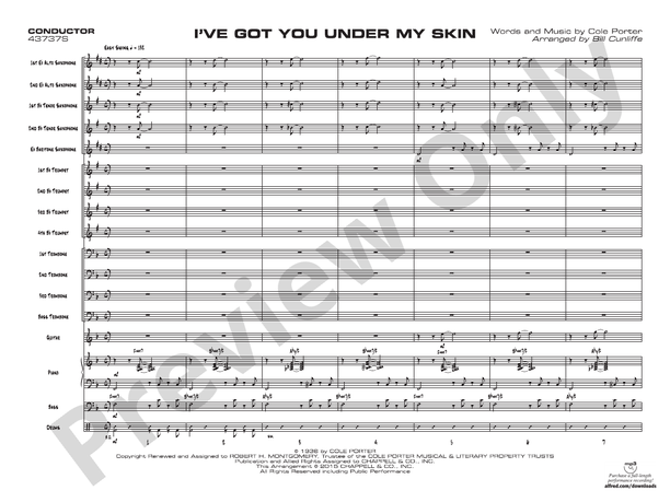 I've Got You Under My Skin - Jazz Ensemble Conductor Score & Parts(Digital Download)