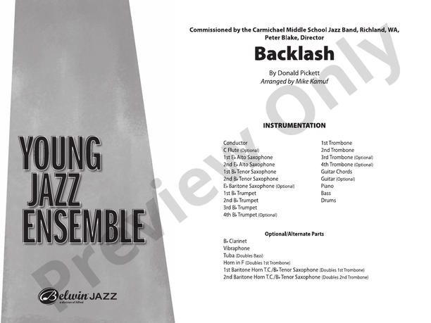 Backlash – Jazz Ensemble Conductor Score & Parts (Digital Download)