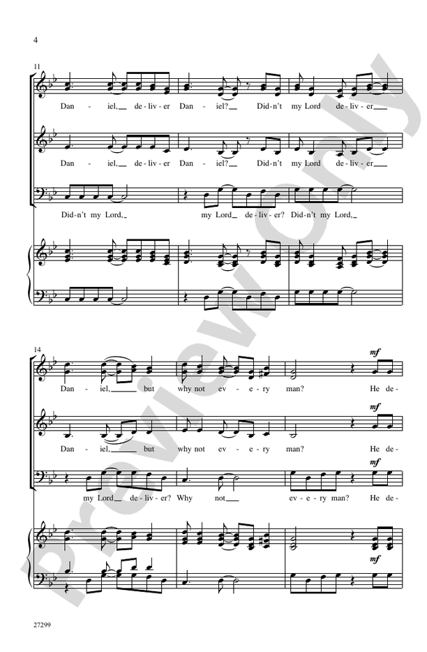 Didn't My Lord Deliver Daniel? – SSAB, a cappella Choral Octavo (Digital Download)