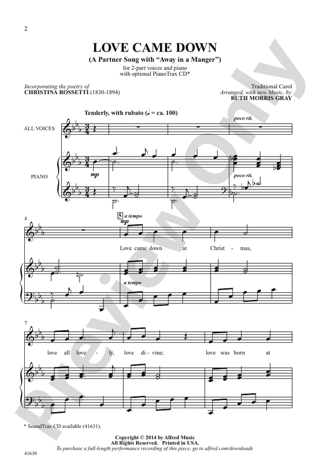 Love Came Down – 2-Part Choral Octavo (Digital Download)