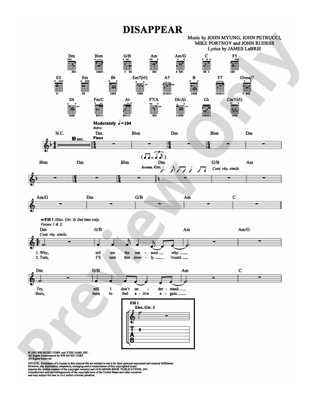 Disappear - Guitar TAB (Digital Download)
