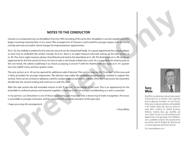 Caracas – Jazz Ensemble Conductor Score & Parts (Digital Download)