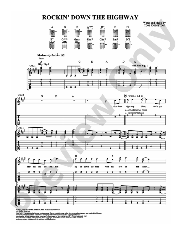Rockin' Down the Highway - Easy Guitar (Digital Download)