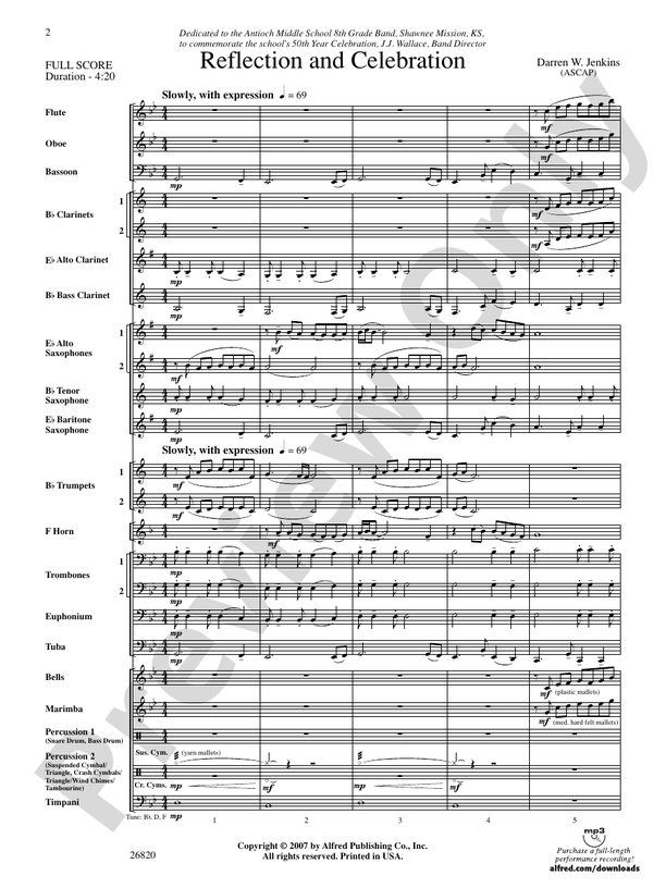 Reflection and Celebration - Concert Band Conductor Score & Parts (Digital Download)