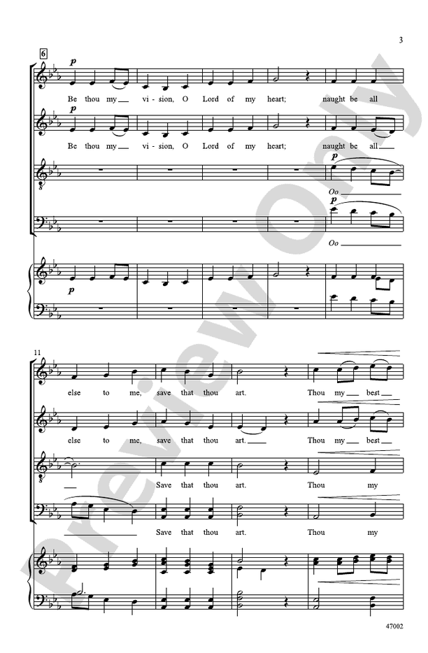 Be Thou My Vision – SATB divisi, a cappella Choral Octavo (Digital Download)