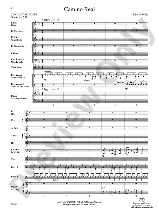 Camino Real - Concert Band Conductor Score & Parts (Digital Download)