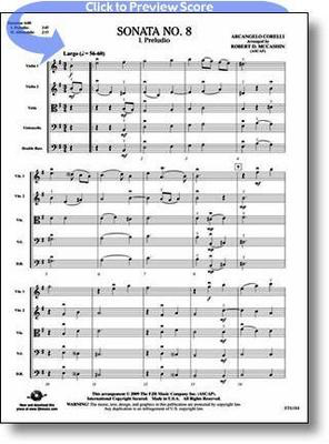 Sonata No. 8 - Arcangelo Corelli - Robert D. McCashin FJH Music Company Score/Parts