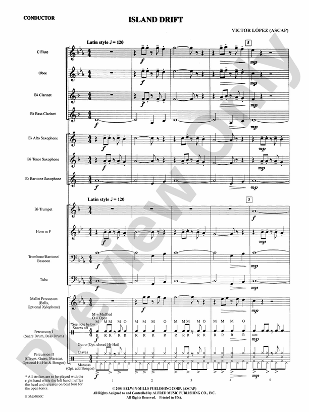 Island Drift - Concert Band Conductor Score & Parts (Digital Download)