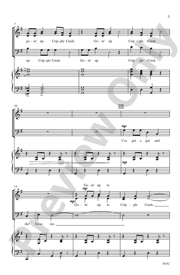 Cripple Creek – SAB Choral Octavo (Digital Download)