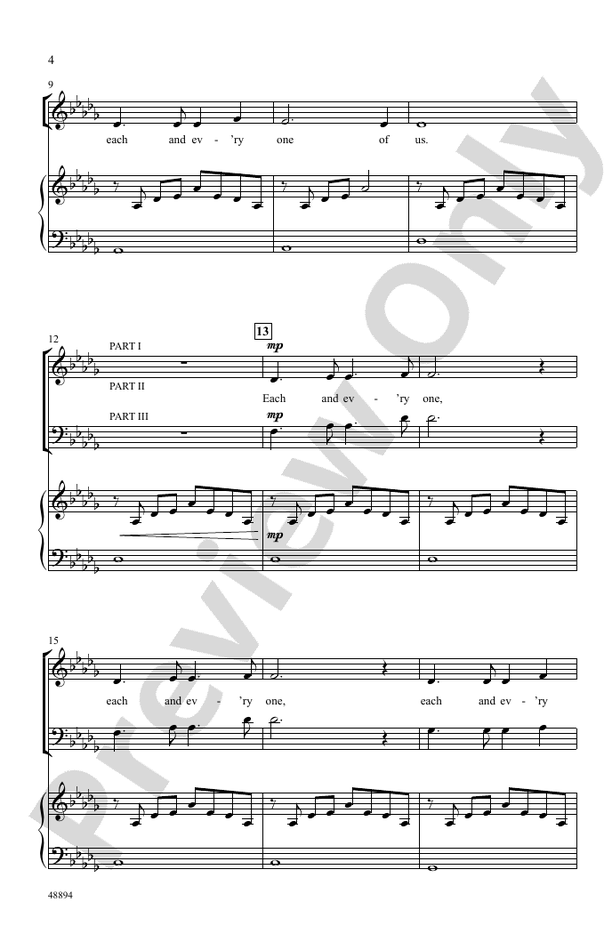 Each and Every One – 3-Part Mixed Choral Octavo (Digital Download)
