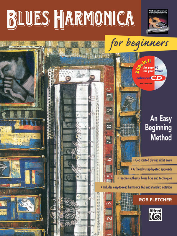 BLUES HARMONICA FOR BEGINNER BK/ECD