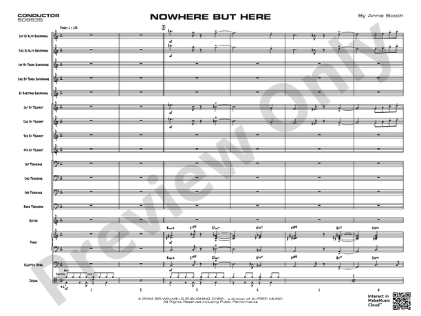 Nowhere but Here – Jazz Ensemble Conductor Score & Parts (Digital Download)