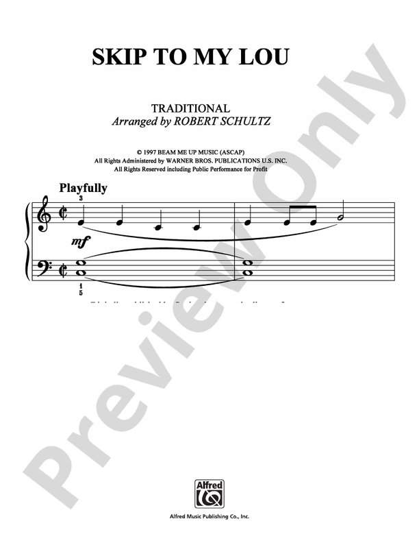 Skip to My Lou - Arr. Robert Schultz - Easy Piano (Digital Download)