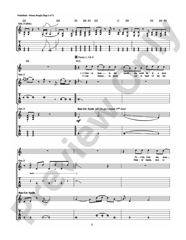 Money Bought - Guitar TAB (Digital Download)