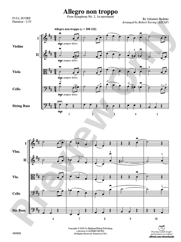 Allegro non troppo - String Orchestra Conductor Score & Parts (Digital Download)