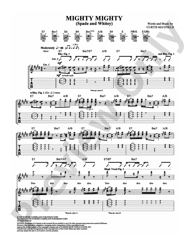 Mighty Mighty (Spade and Whitey) - Guitar TAB (Digital Download)