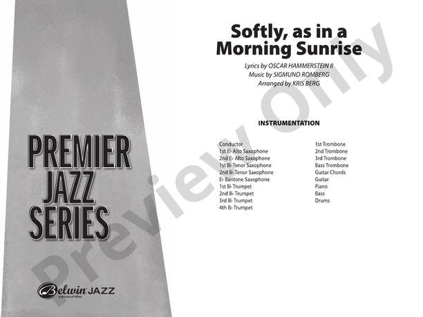Softly, as in a Morning Sunrise (Grade 4) - Jazz Ensemble Conductor Score & Parts(Digital Download)