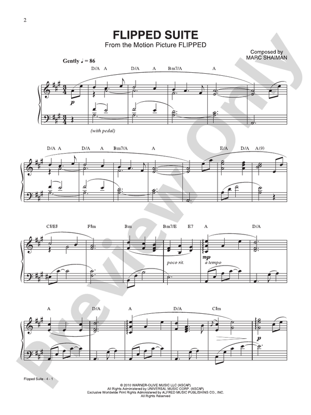 Flipped Suite (from "Flipped") - Piano Digital Download)