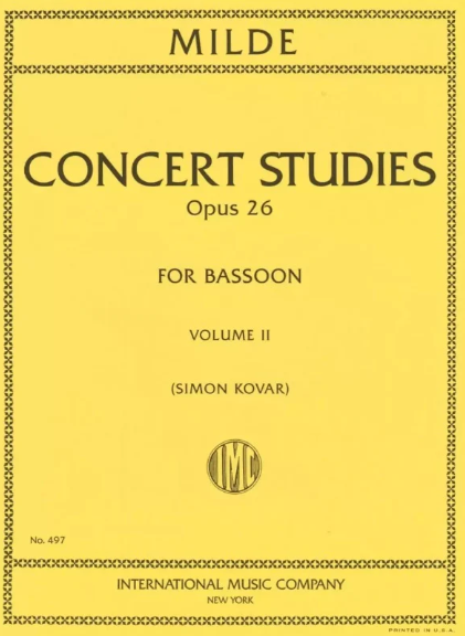 Milde - 50 Concert Studies Op26 #1-25 Volume 1 - Bassoon Solo IMC IMC0467