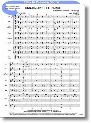 Ukrainian Bell Carol - Mykola Dmytrovych Leontovych - Erik Morales FJH Music Company Score/Parts