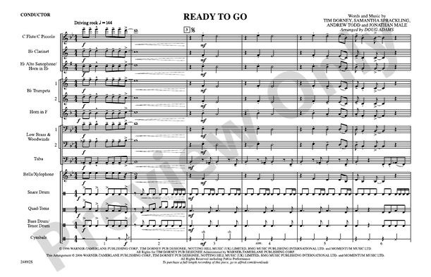 Ready to Go – Marching Band Conductor Score & Parts (Digital Download)