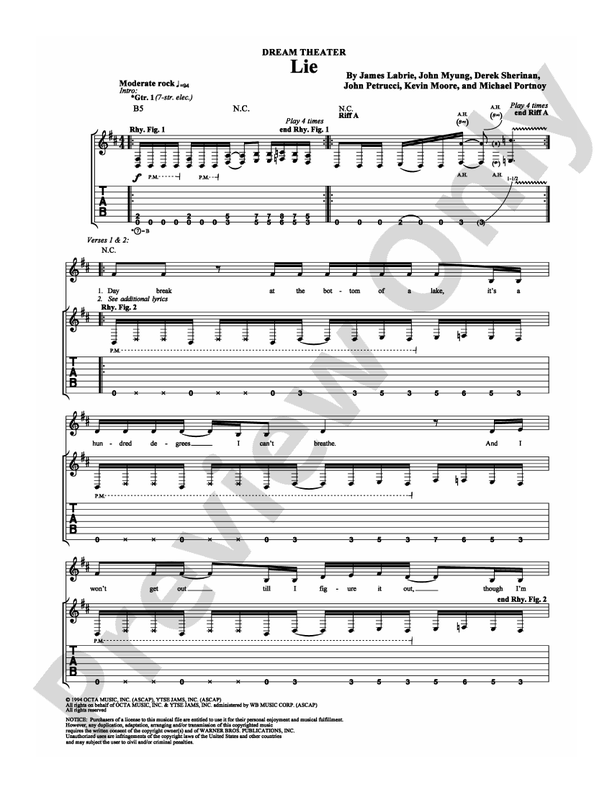 Lie - Guitar TAB (Digital Download)