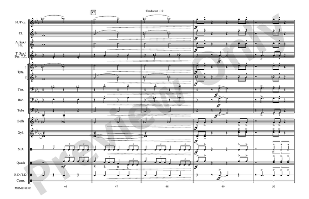 Goldfinger / James Bond Theme – Marching Band Conductor Score & Parts (Digital Download)