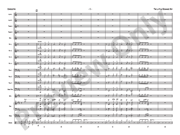 The Little Drummer Boy (Grade 3) - Jazz Ensemble Conductor Score & Parts(Digital Download)