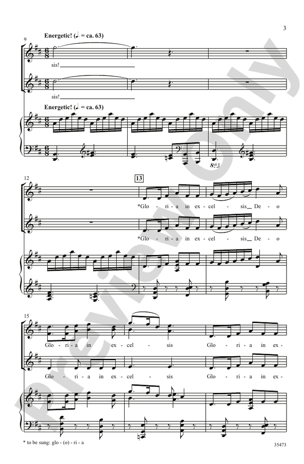 Gloria - John Leavitt – SSA Choral Octavo (Digital Download)