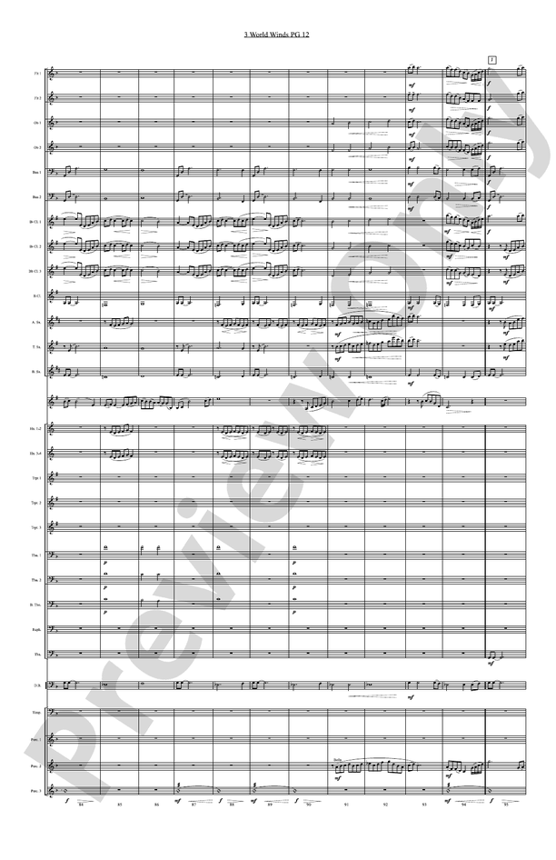 Three World Winds - Concert Band Conductor Score & Parts (Digital Download)