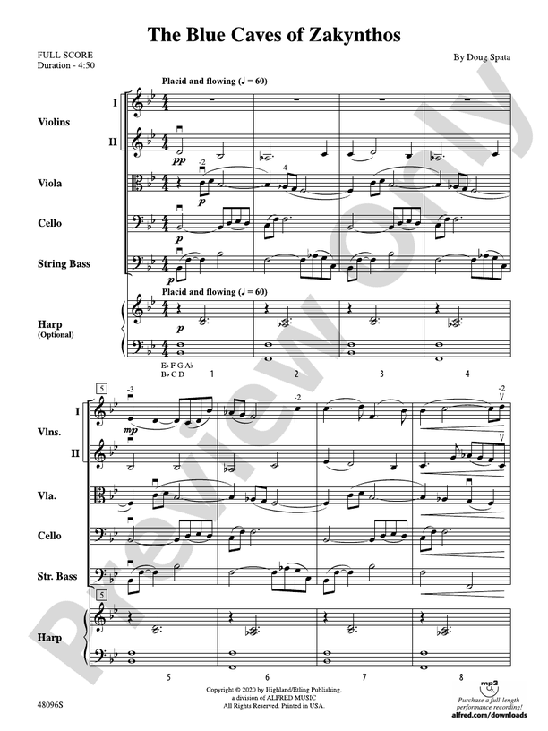 The Blue Caves of Zakynthos - String Orchestra Conductor Score & Parts (Digital Download)