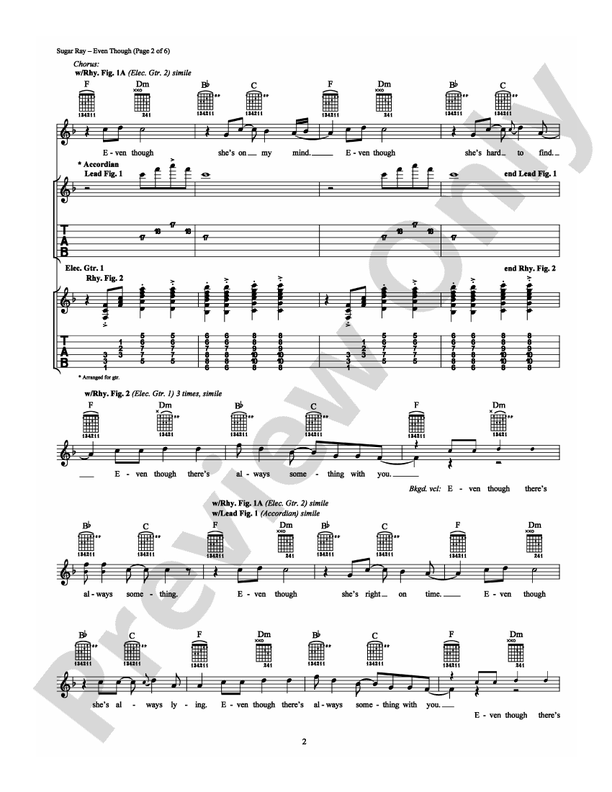 Even Though - Guitar TAB (Digital Download)