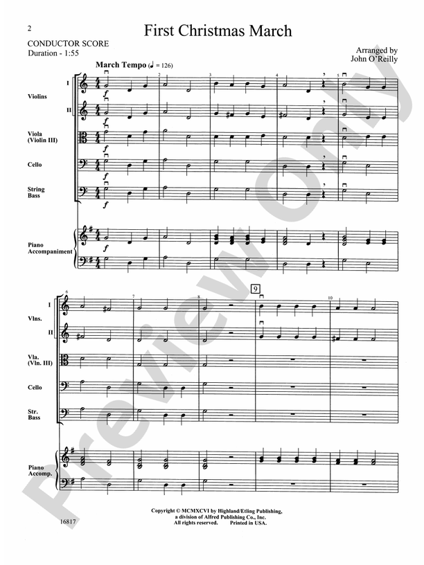 First Christmas March – String Orchestra Conductor Score & Parts (Digital Download)