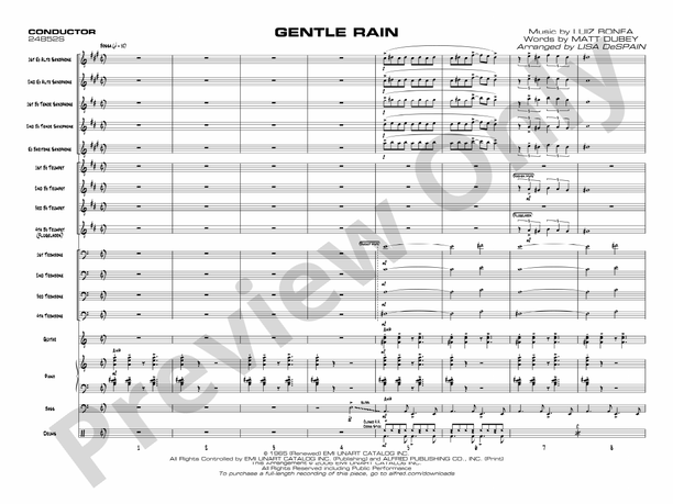 Gentle Rain (Grade 3) - Jazz Ensemble Conductor Score & Parts (Digital Download)