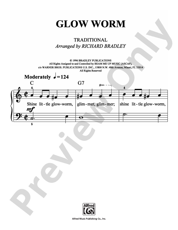 Glow Worm - Arr. Richard Bradley (DSM-PS-0008363) - Easy Piano (Digital Download)