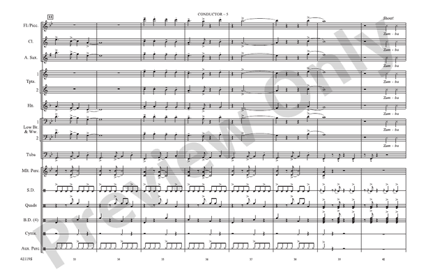 Zumba – Marching Band Conductor Score & Parts (Digital Download)