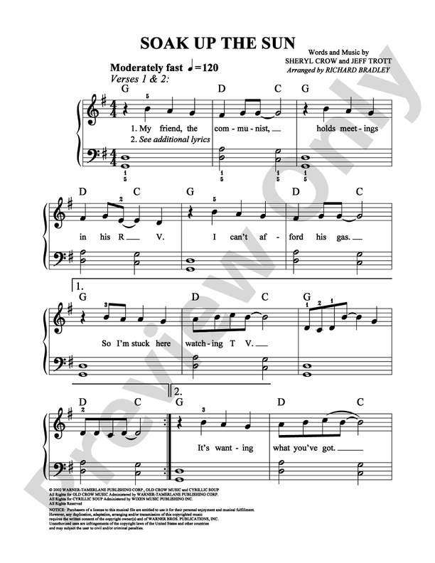 Soak Up the Sun - Arr. Richard Bradley (DSM-PS-0005216) - Easy Piano (Digital Download)