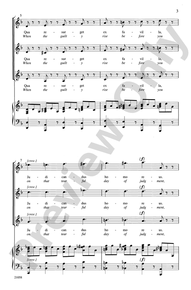 Lacrimosa (from Requiem) – SSA Choral Octavo (Digital Download)