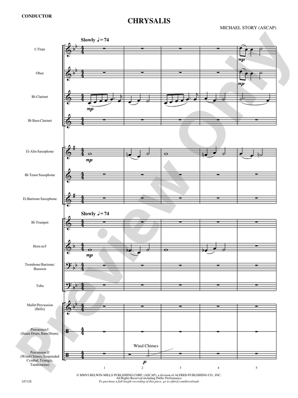 Chrysalis - Concert Band Conductor Score & Parts (Digital Download)