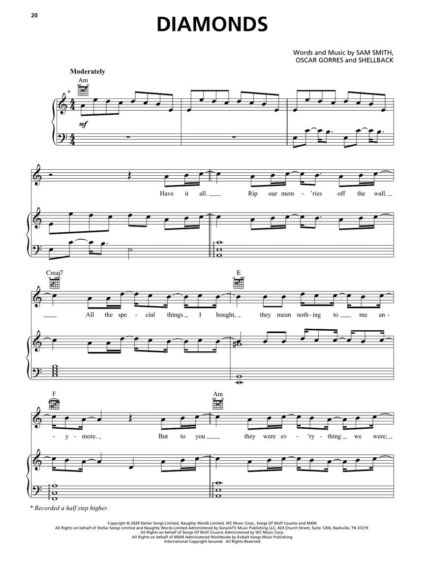 Chart Hits of 2020-2021 - 20 Top Singles - P/V/G - Hal Leonard