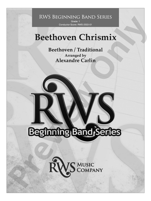 Beethoven Chrismix - Concert Band Conductor Score & Parts(Digital Download)